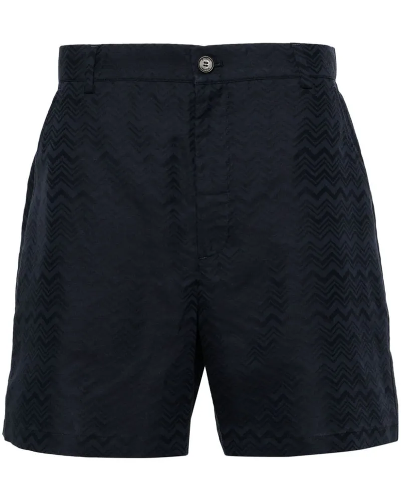 Missoni Chino-Shorts aus Chevron-Jacquard Blau