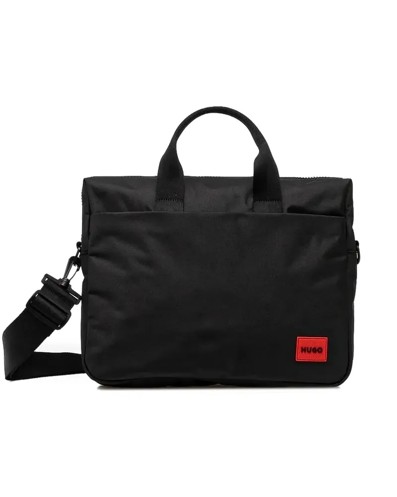 HUGO BOSS Laptoptasche mit Logo-Patch - Schwarz Schwarz