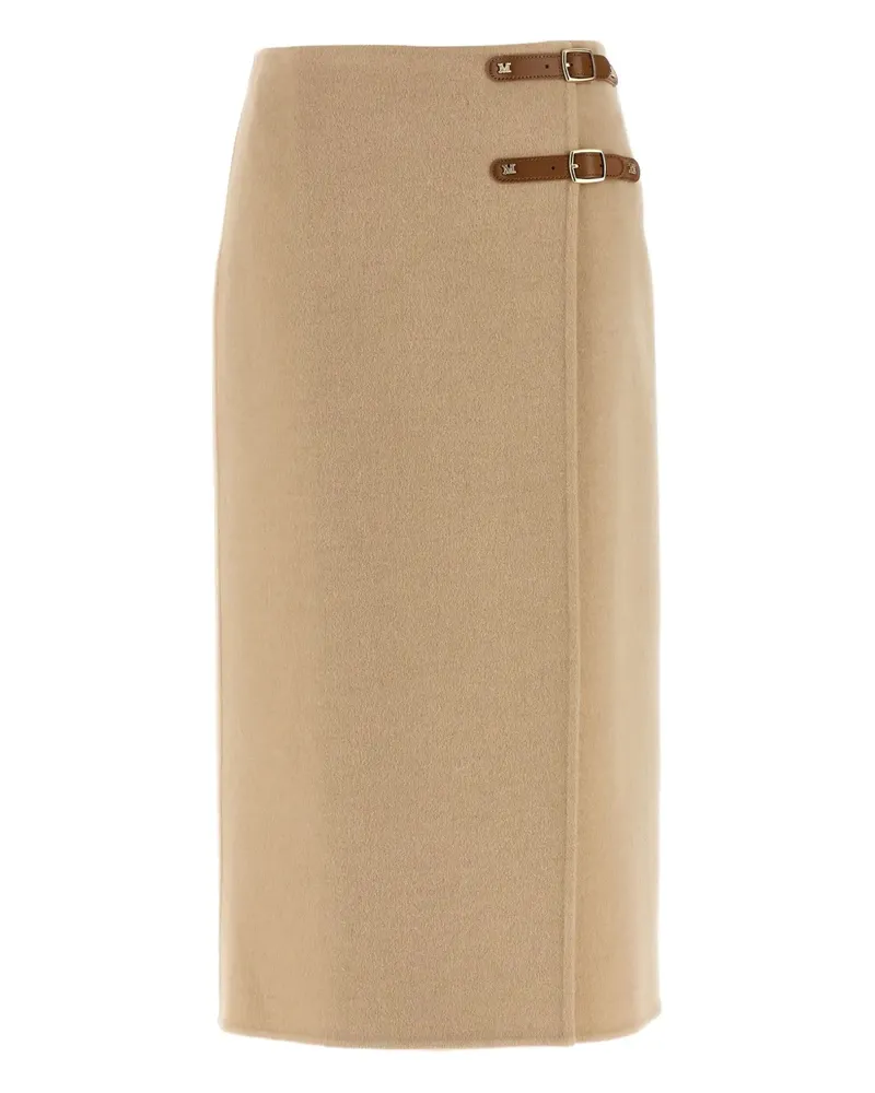 Max Mara York leather strap skirt - Nude Nude
