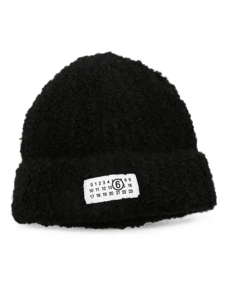 Maison Margiela Beanie mit Logo-Patch - Schwarz Schwarz