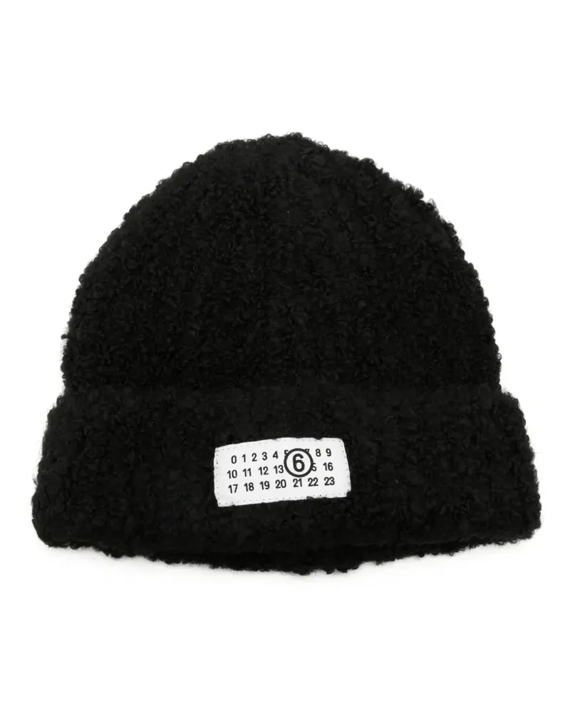 Maison Margiela Beanie mit Logo-Patch - Schwarz Schwarz