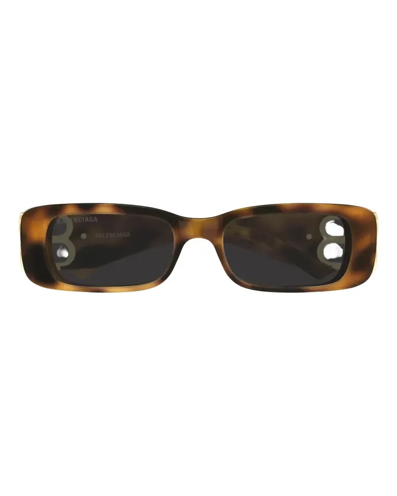 Balenciaga Dynasty logo-plaque rectangle-frame sunglasses - Braun Braun