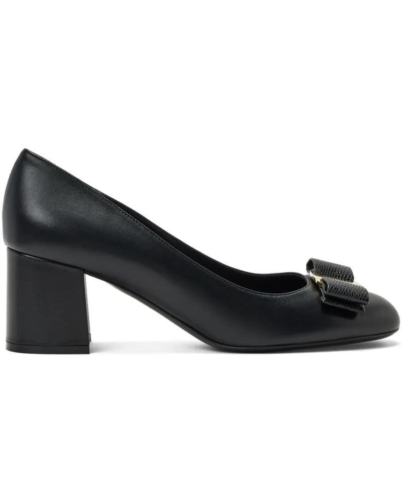 Ferragamo Pumps mit Logo-Schild 60mm Schwarz