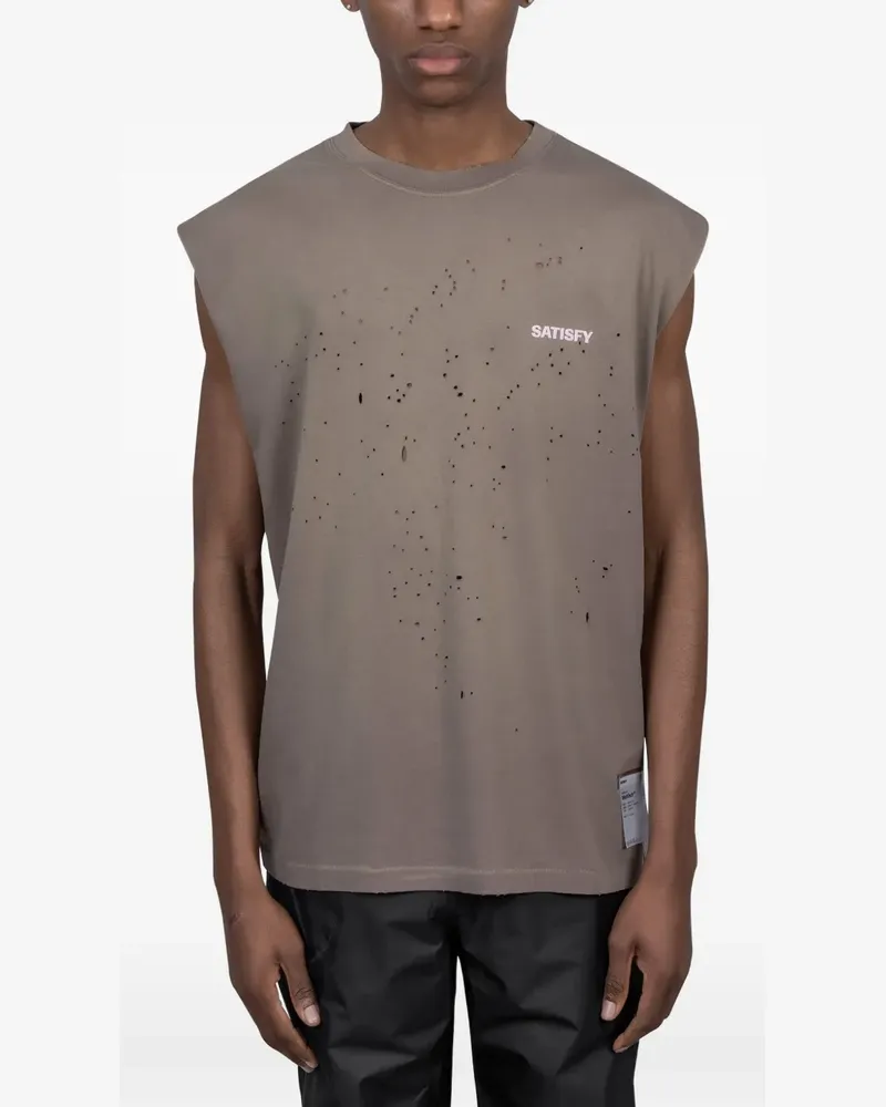 Satisfy logo-print tank top - Nude Nude