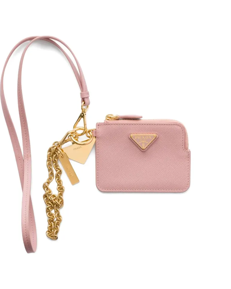 Prada Kartenetui mit Logo-Schild - Rosa Rosa