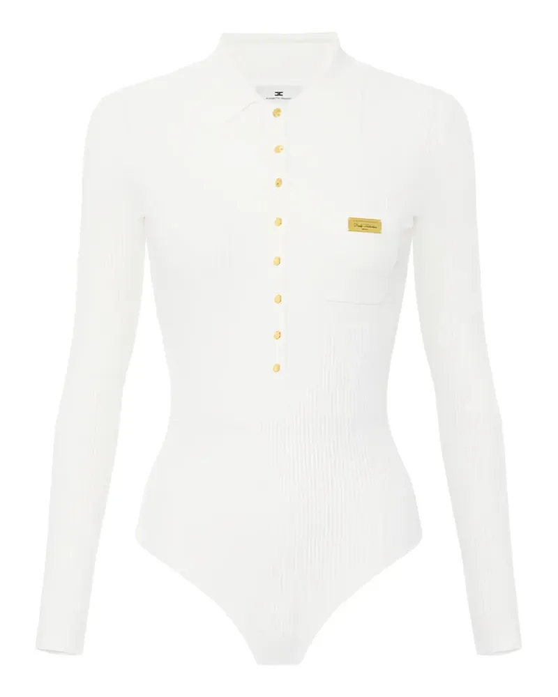 Elisabetta Franchi micro-braided knit bodysuit - Weiß Weiß