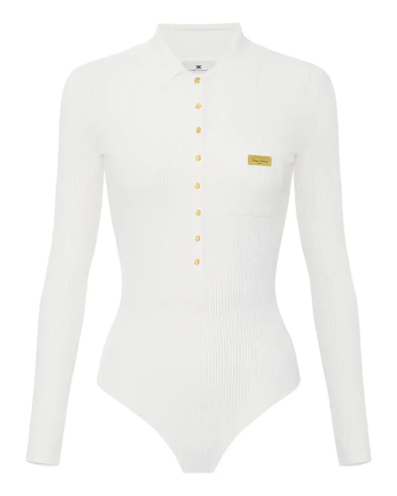 Elisabetta Franchi micro-braided knit bodysuit - Weiß Weiß