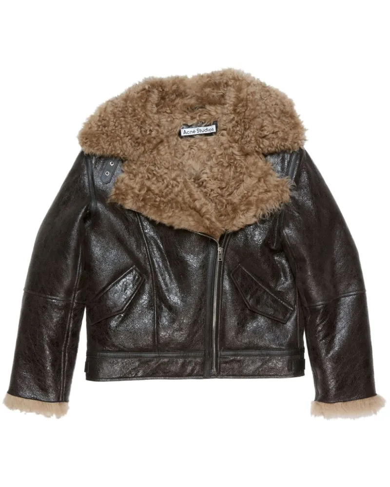 Acne Studios Jacke aus Shearling - Schwarz Schwarz