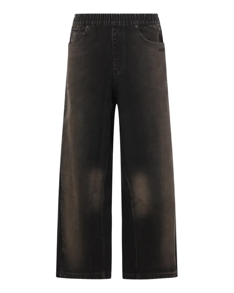 adidas x AVAVAV elasticated-waist faded-wash jeans - Grau Grau