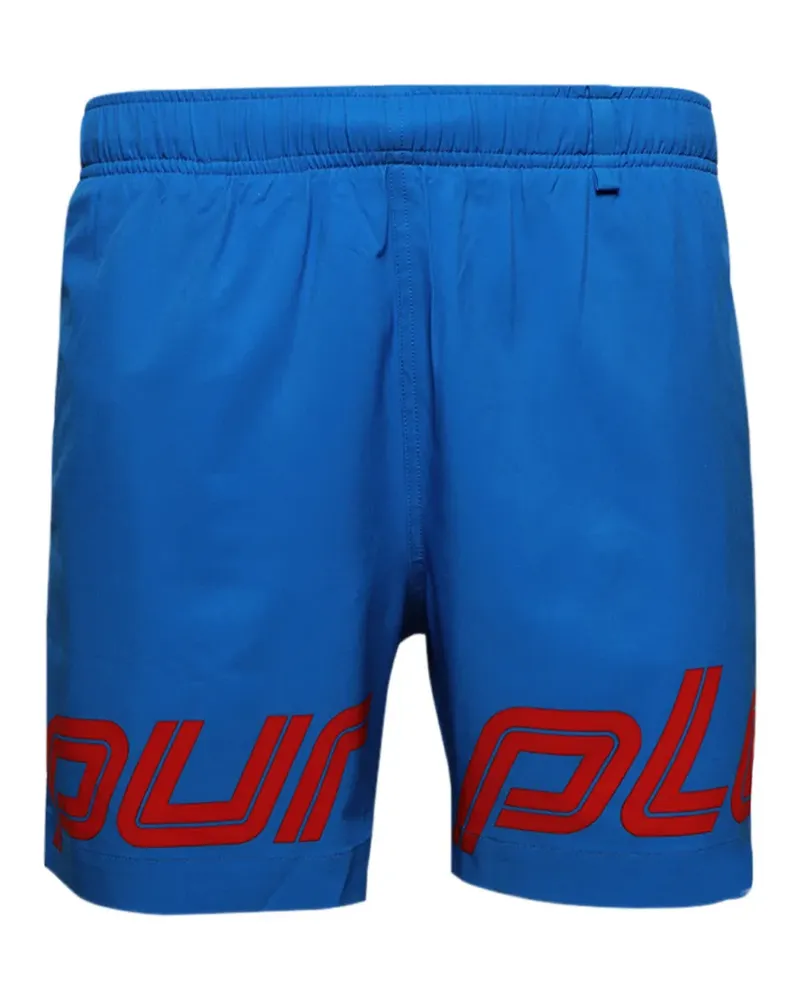 PURPLE BRAND Shorts mit Logo - Blau Blau