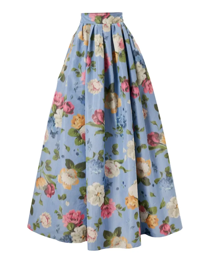 Carolina Herrera New York floral-print maxi skirt - Blau Blau