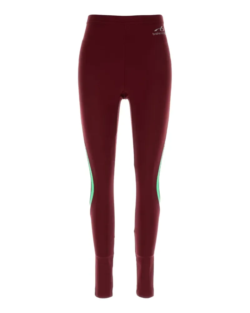 Balenciaga TechWear leggings in burgundy/ aqua - Rot Rot
