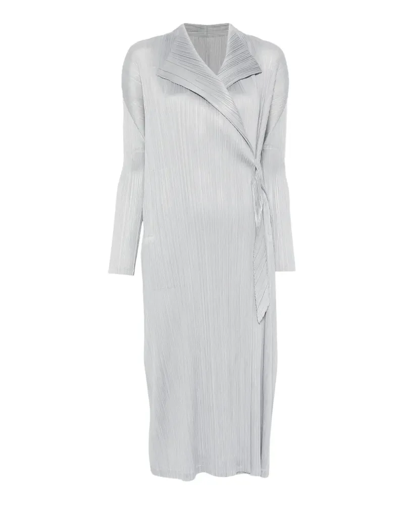 Issey Miyake Facade pleated coat - Grau Grau
