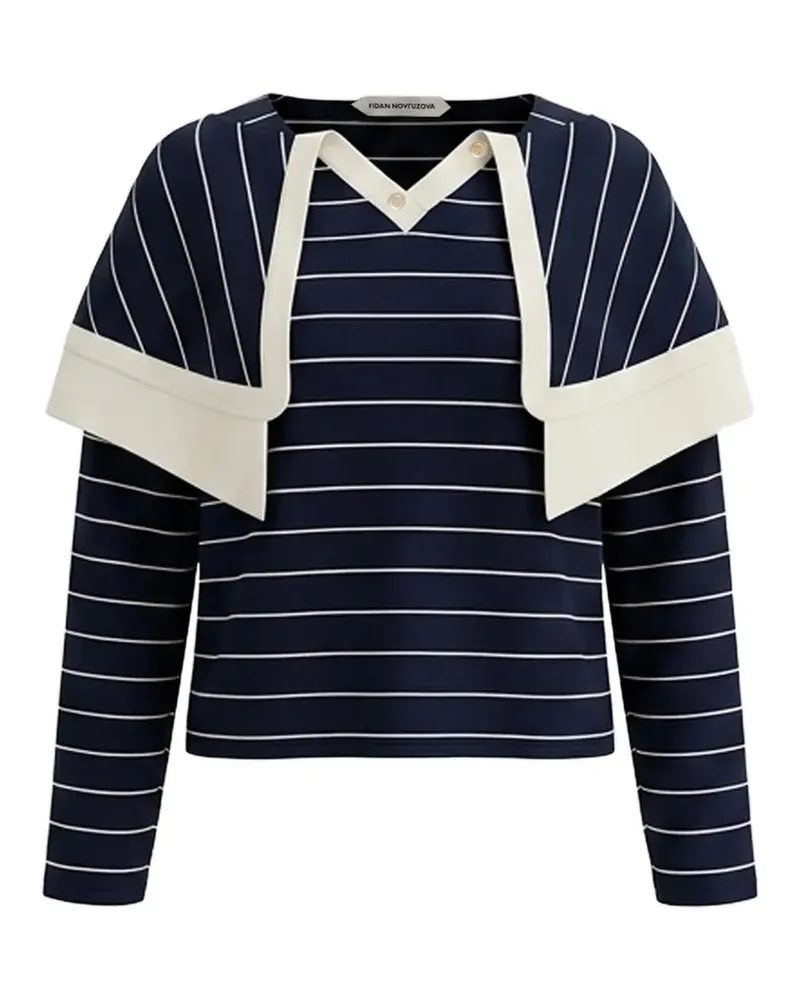 Fidan Novruzova Gaia horizontal-stripe blouse - Blau Blau