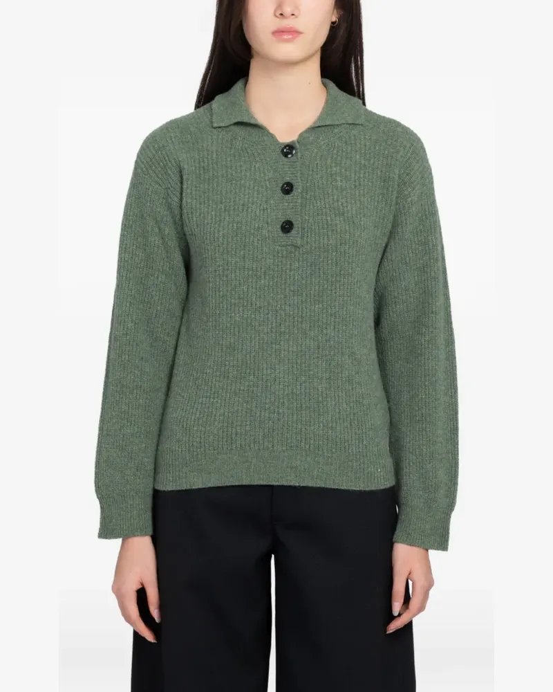 Margaret Howell MHL.3 ribbed-knit polo shirt - Grün Grün