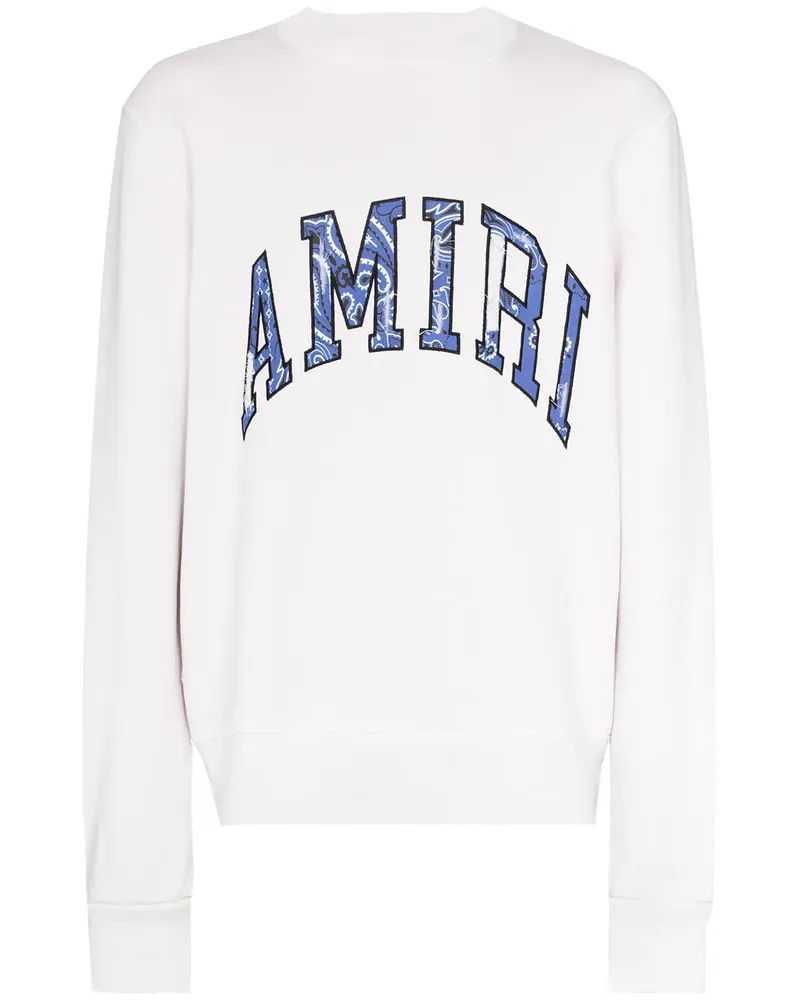 Amiri Sweatshirt mit Bandana-Logo - Weiß Weiß