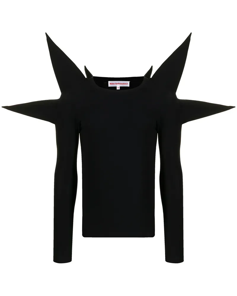 Walter van Beirendonck Langarmshirt mit Stacheln - Schwarz Schwarz