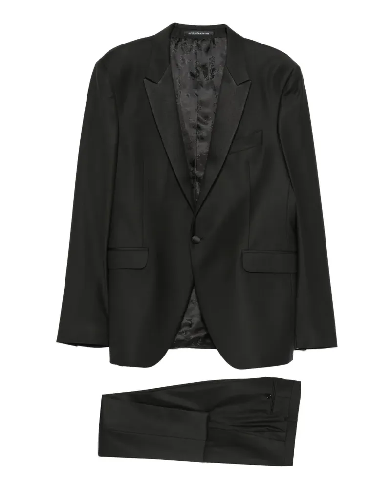 Carlo Pignatelli peak-lapel single-breasted suit - Schwarz Schwarz