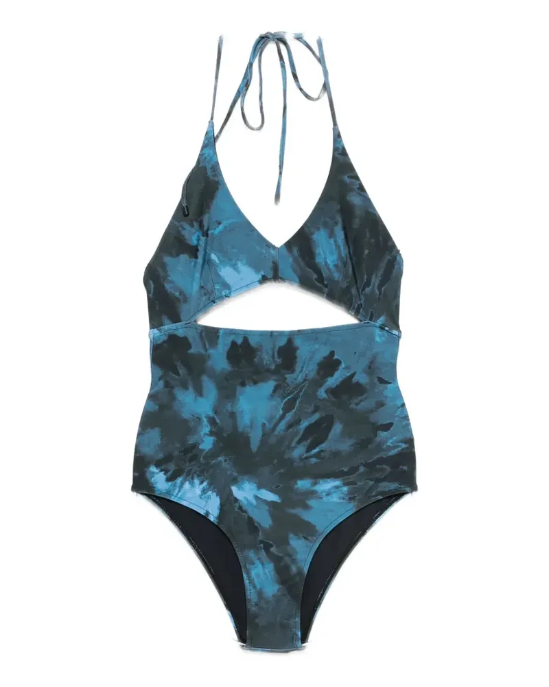 Osklen tie-dye cutout swimsuit - Blau Blau