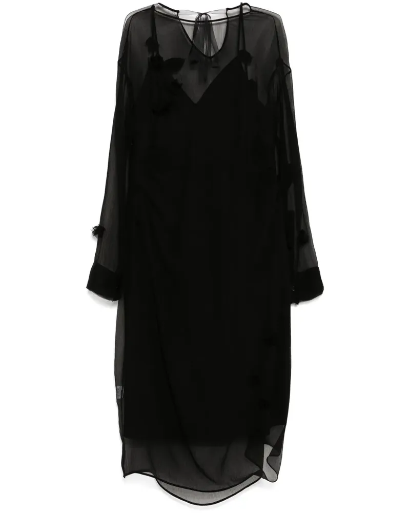 JNBY Seidenkleid mit abgerundetem Kragen - Schwarz Schwarz