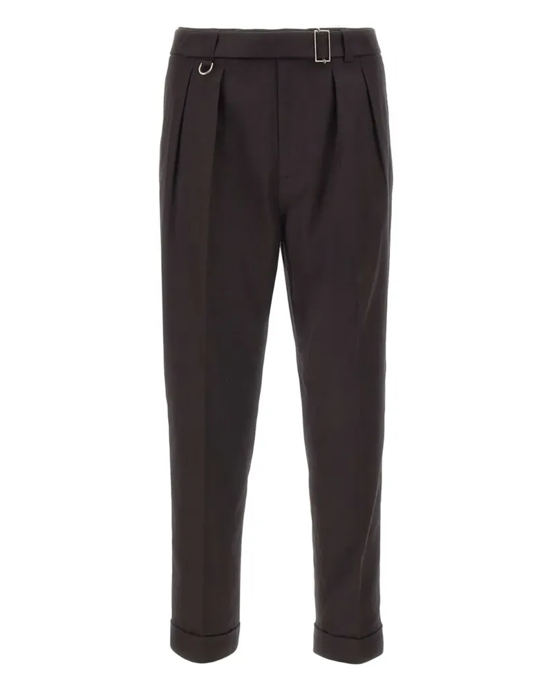 Paolo Pecora Milano Plissierte Hose mit Gürtel - Braun Braun