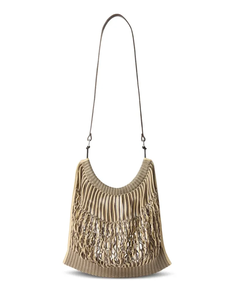 Christophe Lemaire large crossbody Filt net shopping bag - Nude Nude