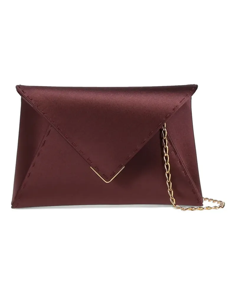 Tyler Ellis small Lee Pouchet satin clutch bag - Braun Braun