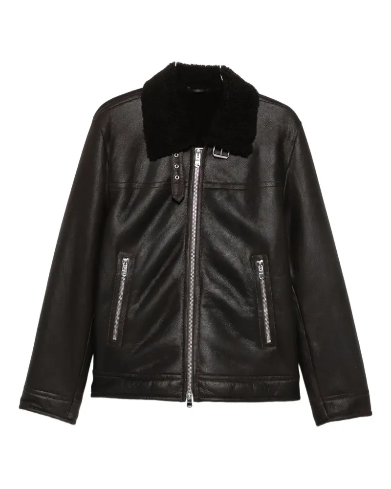 Dondup Klassische Lederjacke - Braun Braun