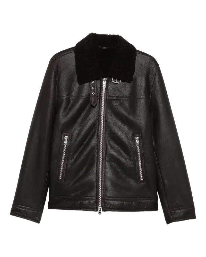 Dondup Klassische Lederjacke - Braun Braun