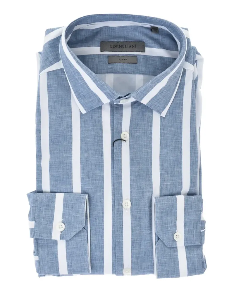 Corneliani striped slim-fit shirt - Blau Blau