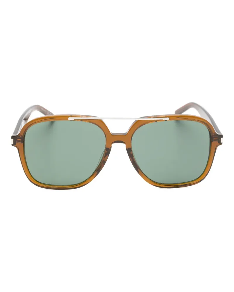 Saint Laurent SL 545 geometric-frame sunglasses - Braun Braun