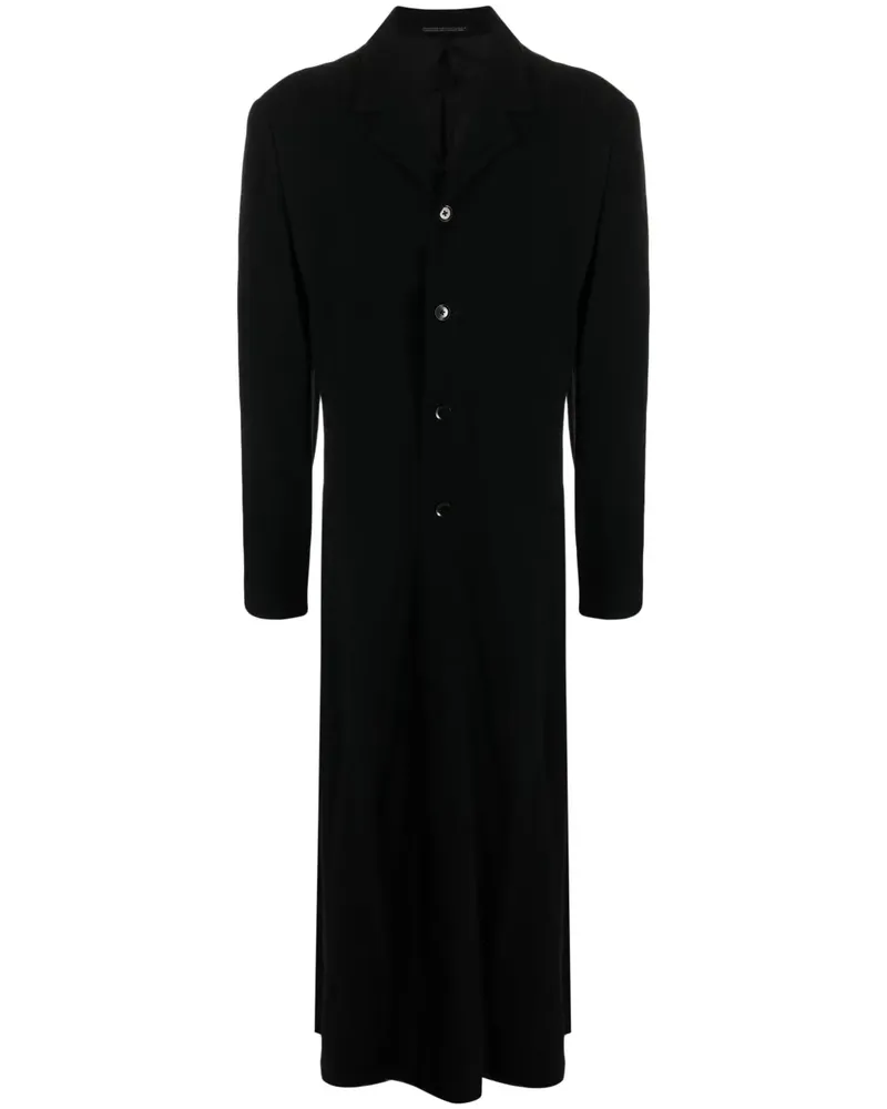 Yohji Yamamoto Mantel mit fallendem Revers - Schwarz Schwarz