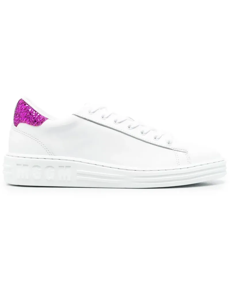MSGM Sneakers mit Kontrastferse - Weiß Weiß