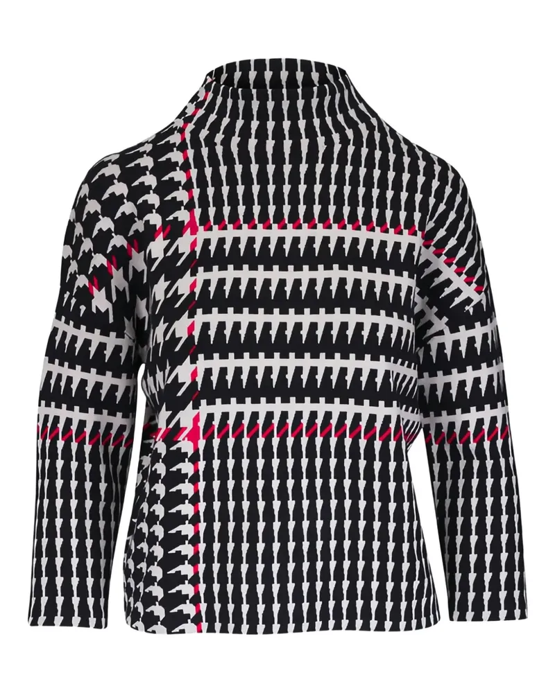 Akris Top mit Hahnentrittmuster - Schwarz Schwarz