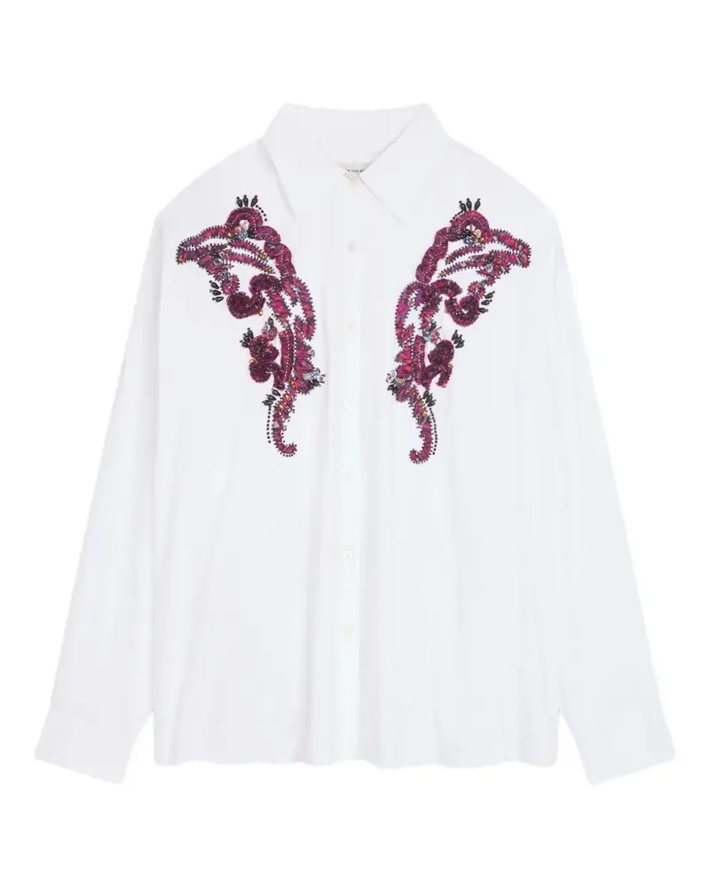 Dries van Noten Besticktes Kokon-Hemd - Weiß Weiß