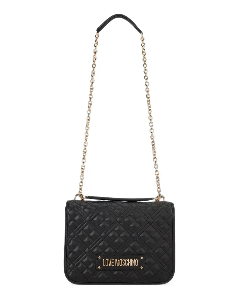 Moschino Gesteppte Schultertasche - Schwarz Schwarz