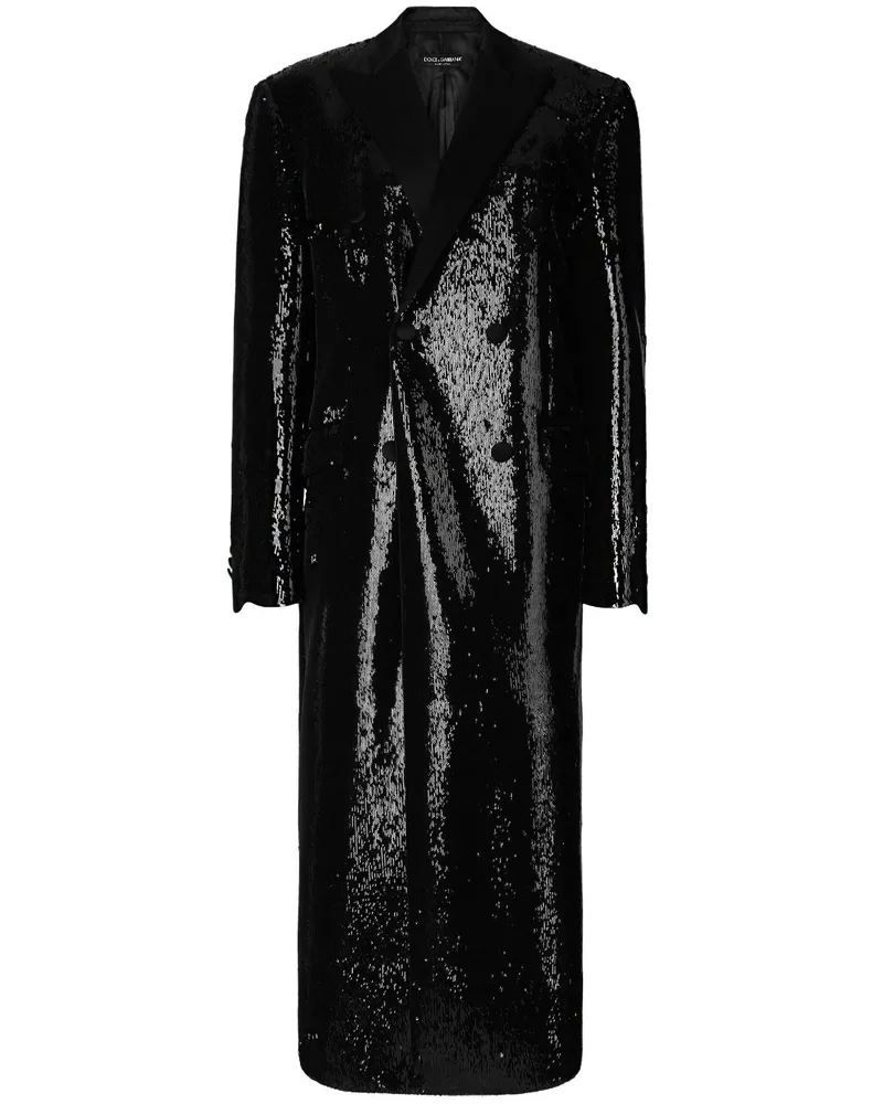 Dolce & Gabbana Doppelreihiger Mantel - Schwarz Schwarz
