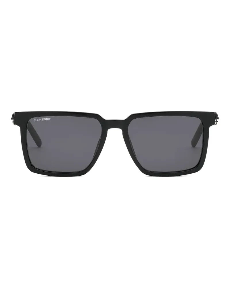 Philipp Plein Touchdown Sonnenbrille mit eckigem Gestell - Schwarz Schwarz