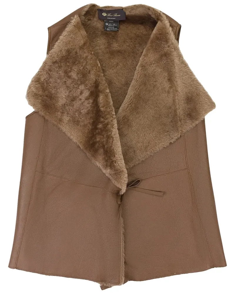 Loro Piana Weste aus Shearling mit Schleifenverschluss - Braun Braun