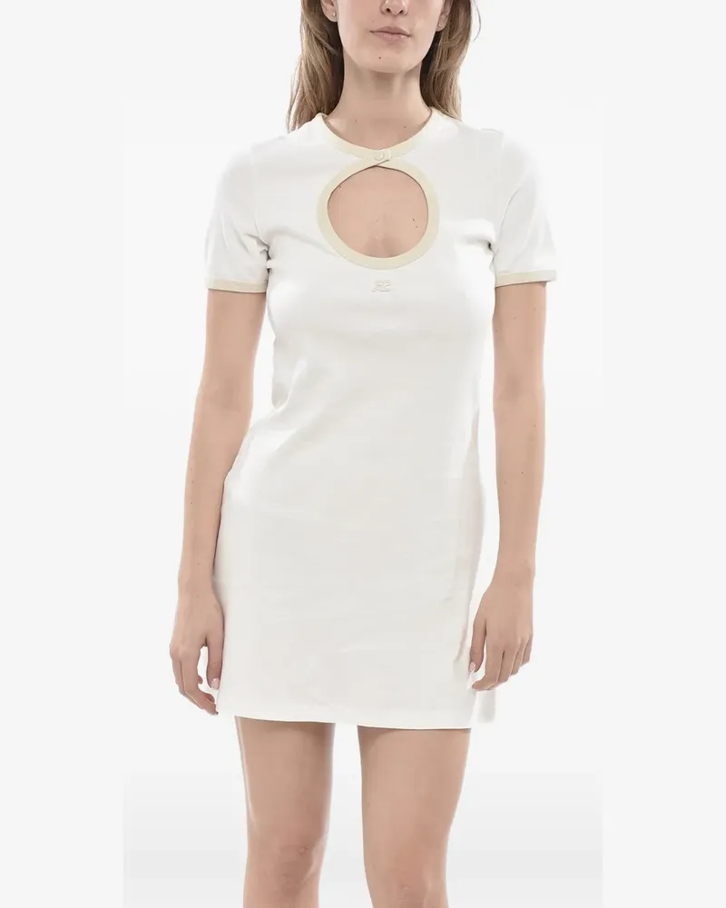 Courrèges Midikleid mit Stickerei - Weiß Weiß