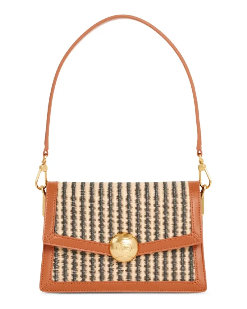 Lacoste striped leather shoulder bag - Nude Nude