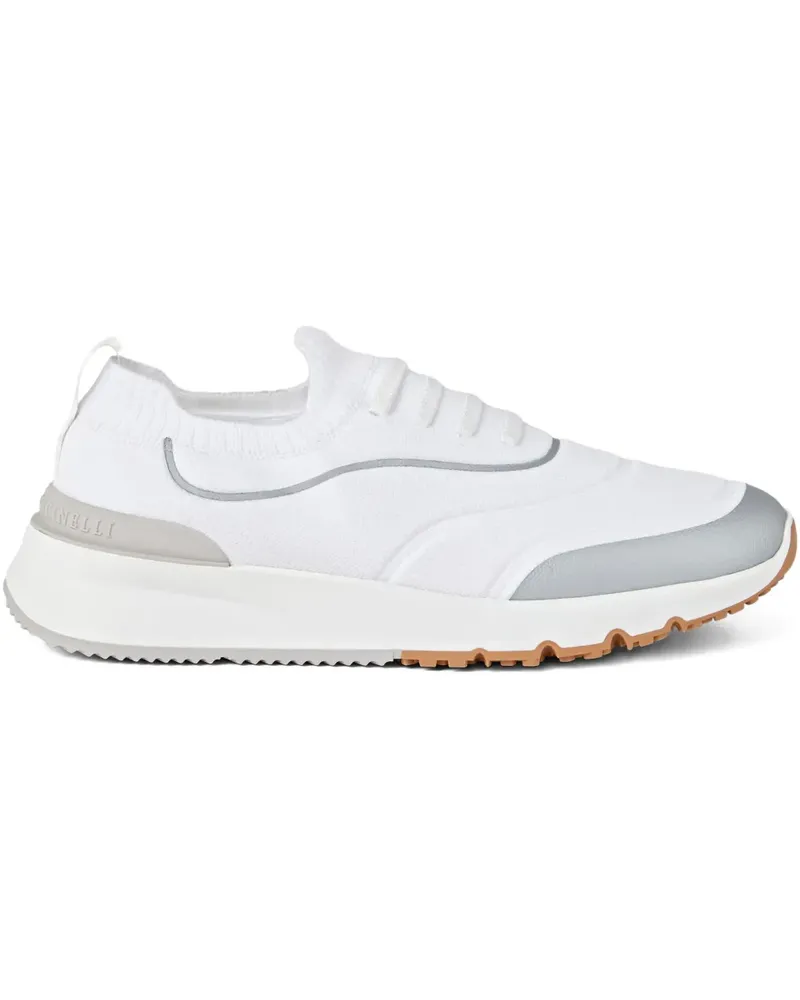 Brunello Cucinelli Sneakers in Strickoptik - Weiß Weiß