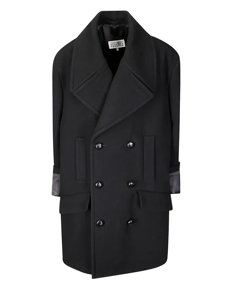 Maison Margiela pocketed double-breasted coat - Schwarz Schwarz