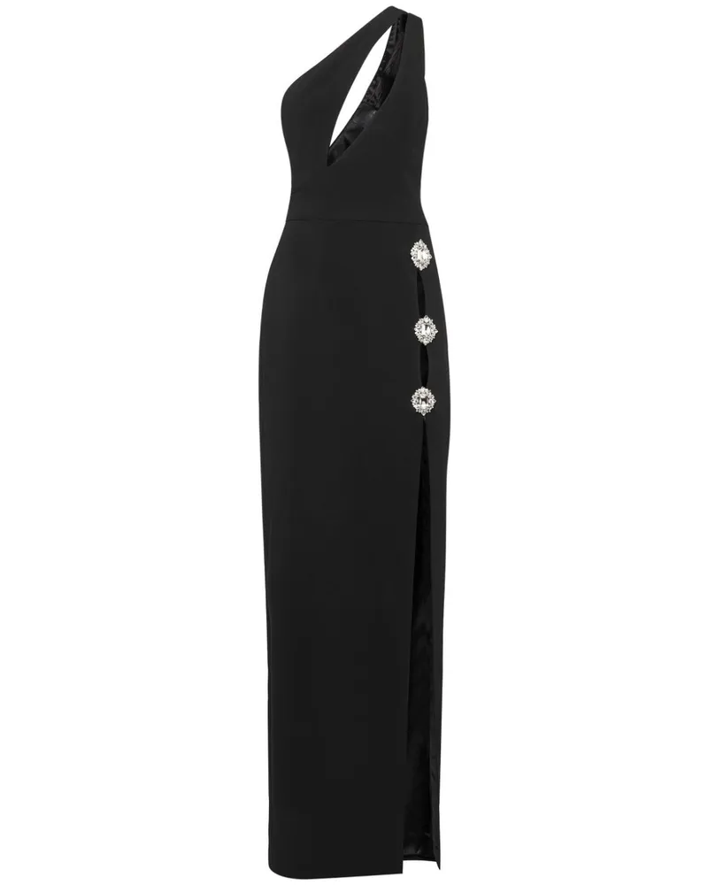 Philipp Plein Maxikleid mit Brosche - Schwarz Schwarz