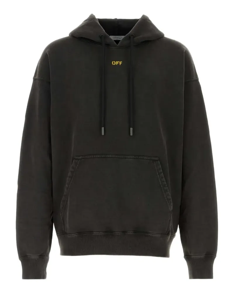 OFF-WHITE graphic-print cotton hoodie - Schwarz Schwarz