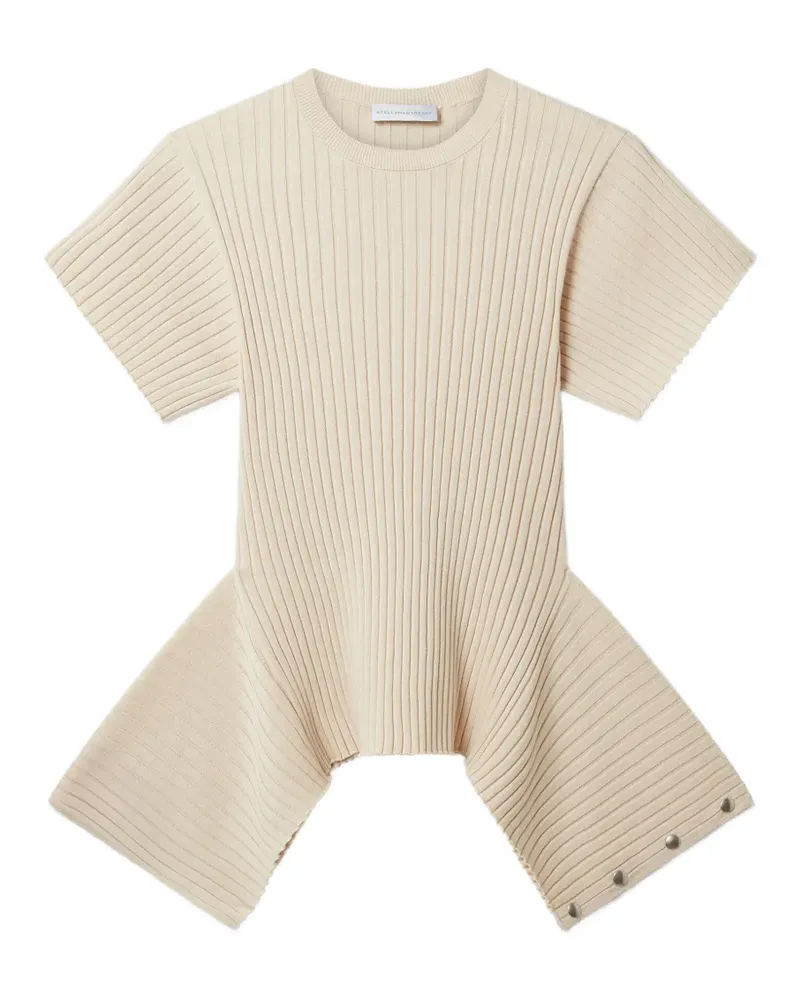 Stella McCartney Geripptes Strickoberteil - Nude Nude