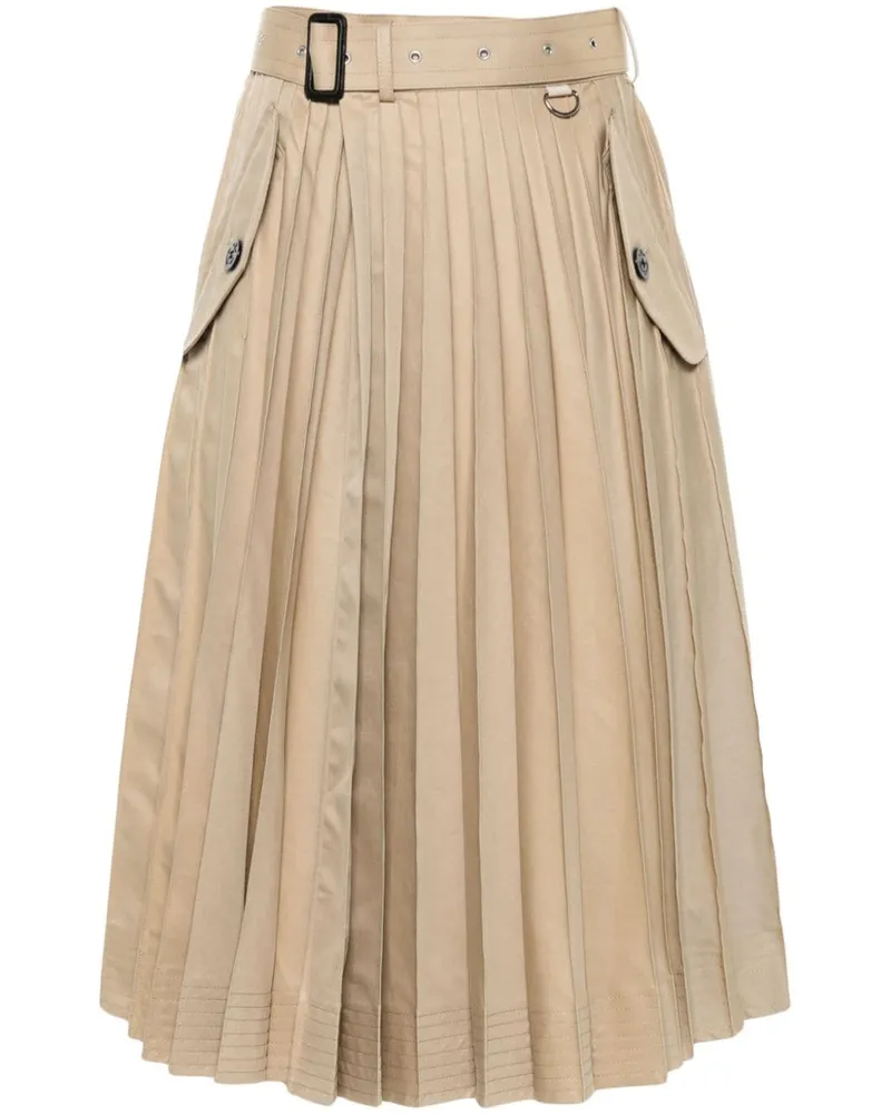 Sacai Rock mit Falten - Nude Nude