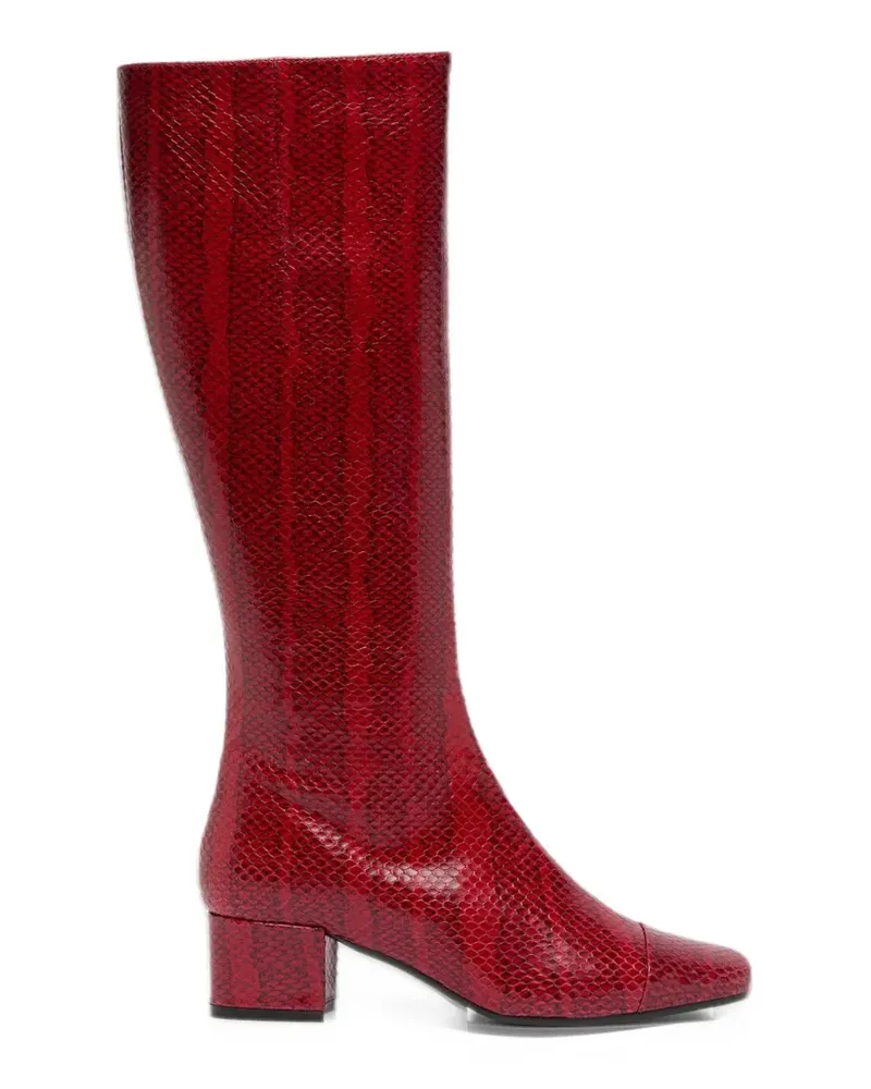 Carel Malaga Stiefel mit Schlangenleder-Effekt - Rot Rot