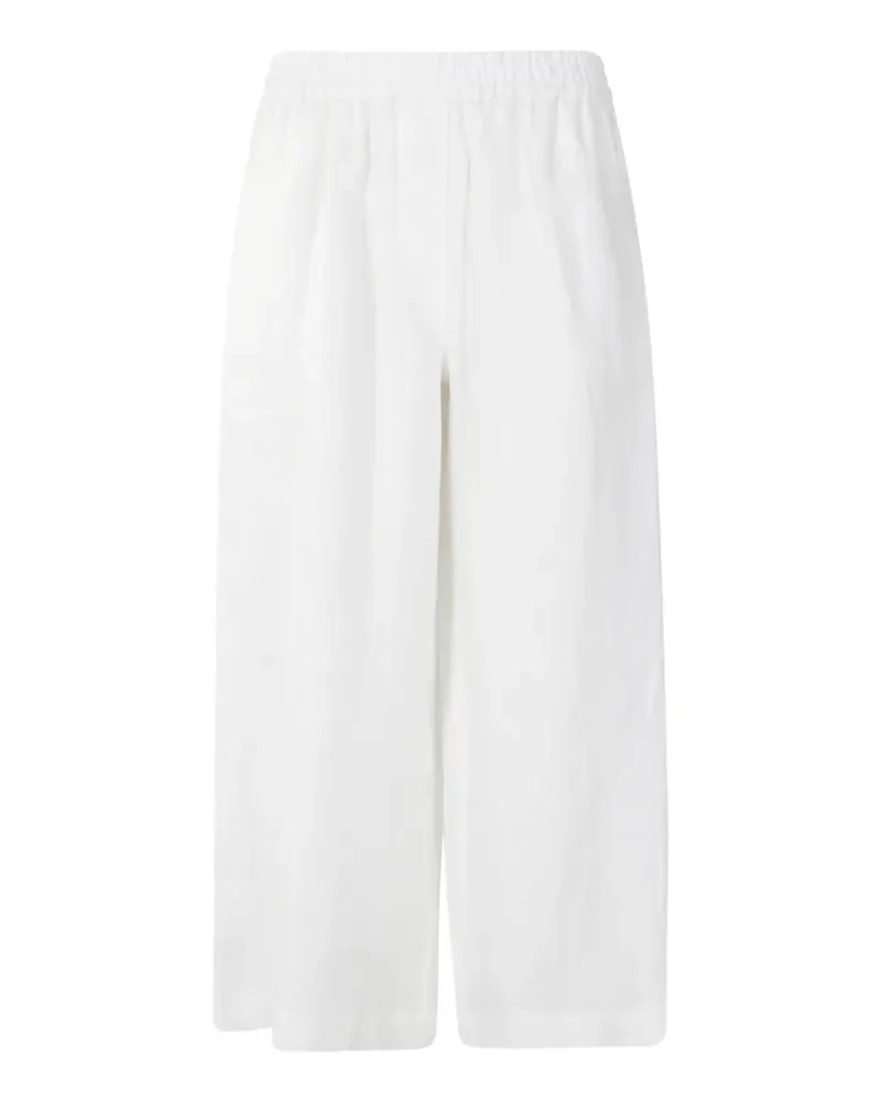 Max Mara elasticated-waistband wide-leg trousers - Weiß Weiß