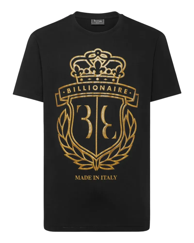 Billionaire Crest T-Shirt mit rundem Ausschnitt - Schwarz Schwarz